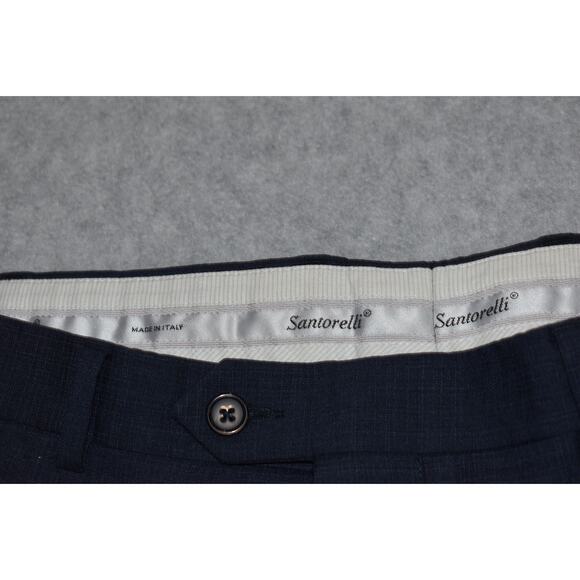 Santorelli Wool Dress Pants Romeo Mens Size 36 x 31 Blue Made In Italy FLAT - Picture 5 of 8